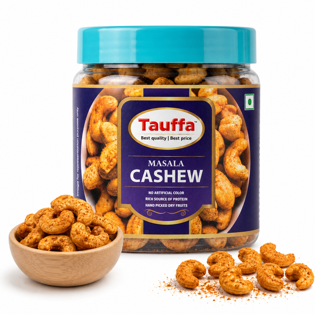 Masala Cashews 250g | Roasted Whole Kaju with Desi Masala