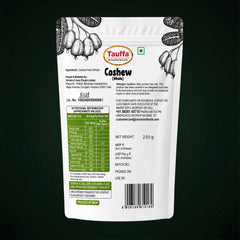 Tauffa Premium Whole Cashews W320 250g | Crunchy King Size Kaju | Natural Kaaju Nuts | Unsalted & Non-Split | No Added Oil