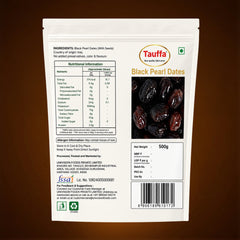 Tauffa Premium Black Pearl Dates | Naturally Sweet, No Added Sugar, Rich in Fiber & Antioxidants, Seedless, Healthy Energy Boost, Perfect Snack for Digestion & Immunity, Khajoor Dates