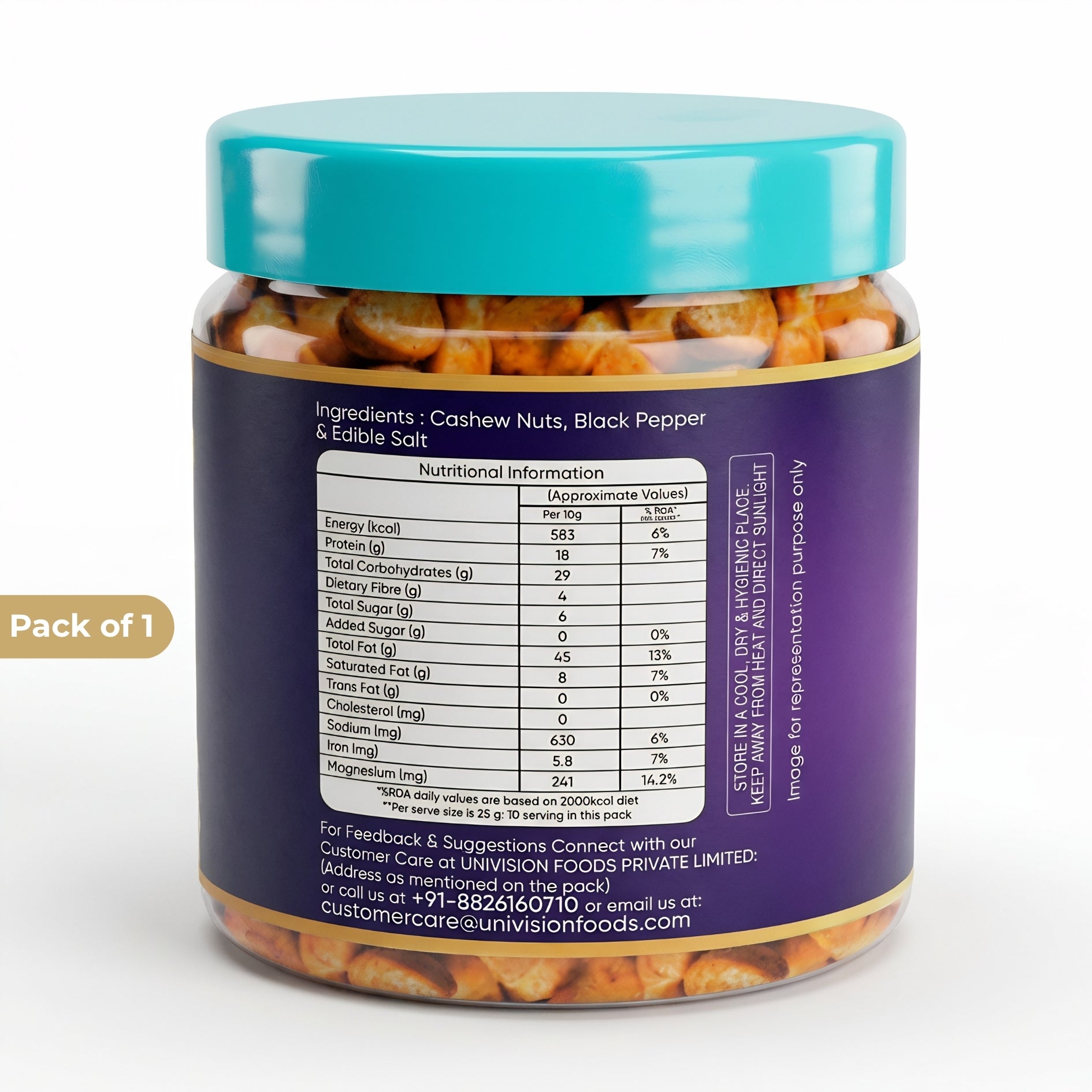 Masala Cashews 250g | Roasted Whole Kaju with Desi Masala