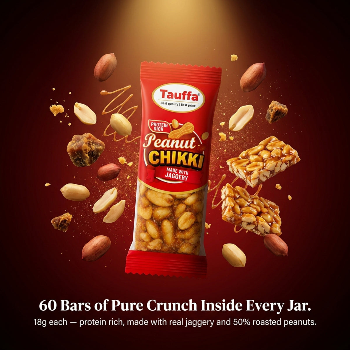 Peanut Chikki Jar 60 Pieces