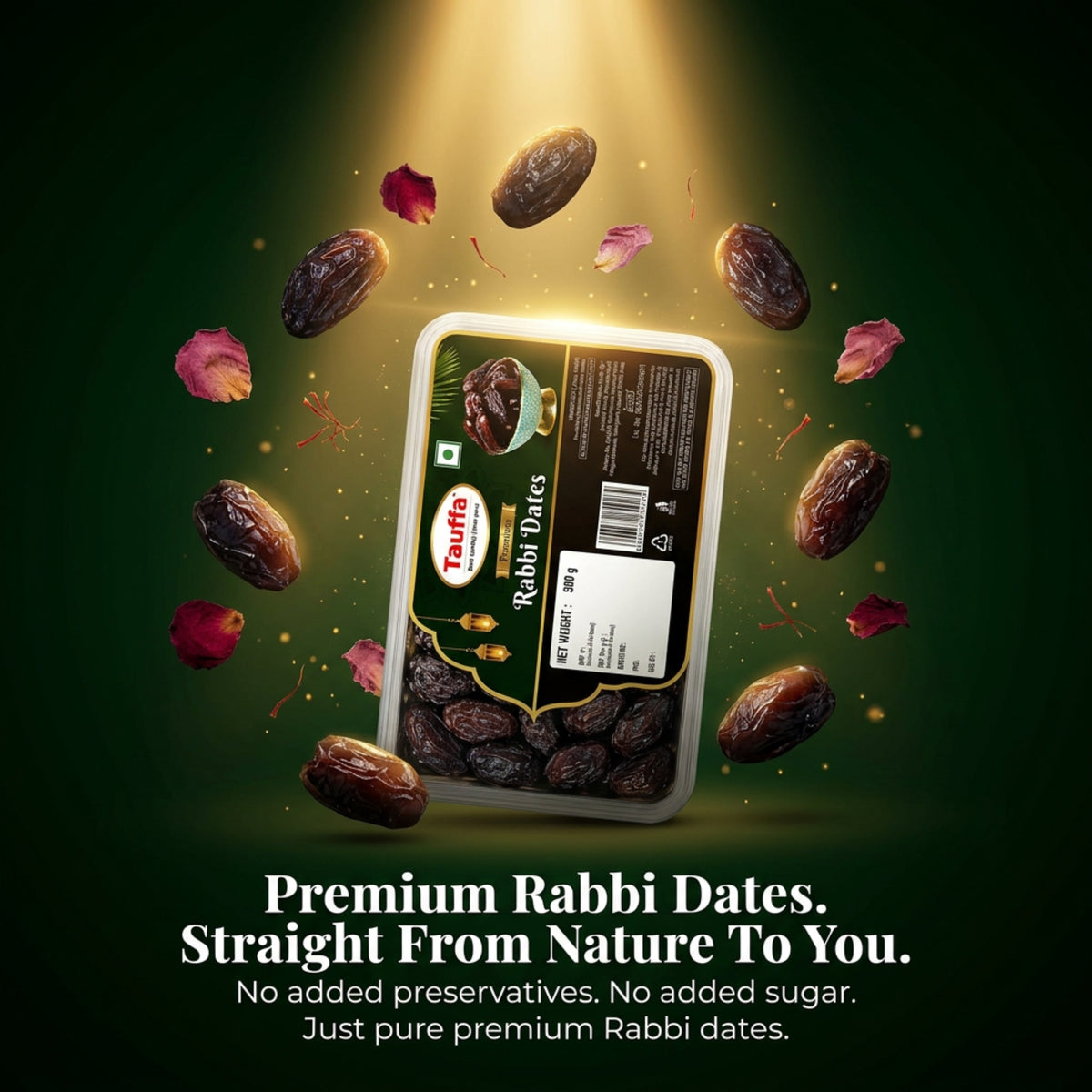 Premium Rabbi Dates 500g | Soft & Caramel-Sweet Khajoor