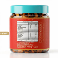 Tauffa Barbeque Cashews 250g | Smoky BBQ Roasted Whole Kaju | Crunchy Masala Kaaju Nuts | Ready-to-Eat | No Added Oil or Colours
