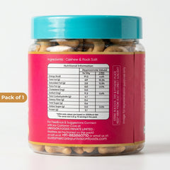 Tauffa Premium Roasted & Salted Cashews 250g | Crunchy Whole Kaju with Rock Salt | Natural Kaaju Nuts | No Added Oil | Healthy Snack