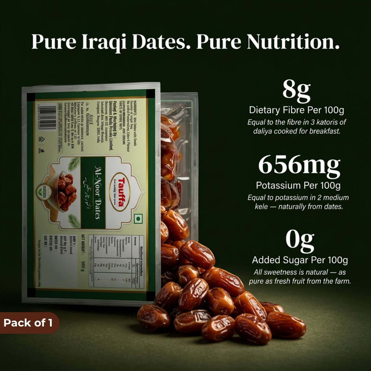 Al-Noor Dates 500g | Premium Iraqi Khajoor with Seeds