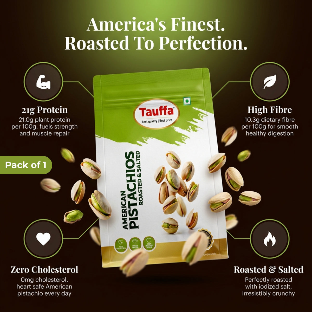 American Pistachios Roasted & Salted - 250g Pack
