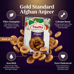 Tauffa Anjeer Gold 250g | Premium Afghani Dried Figs | Anjir Dry Figs | Naturally Sweet & Fiber-Rich | Ideal for Snacking, Milk-Soaking & Festive Gifting
