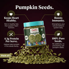 Tauffa Premium Raw Pumpkin Seeds 250g | AAA Grade Kaddu Beej | Handpicked Unroasted Seeds for Eating | High in Protein & Fibre | Healthy Snack