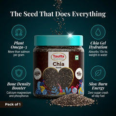 Tauffa Chia Seeds 250g | Natural Superfood Seeds | Rich in Fiber, Protein & Omega-3