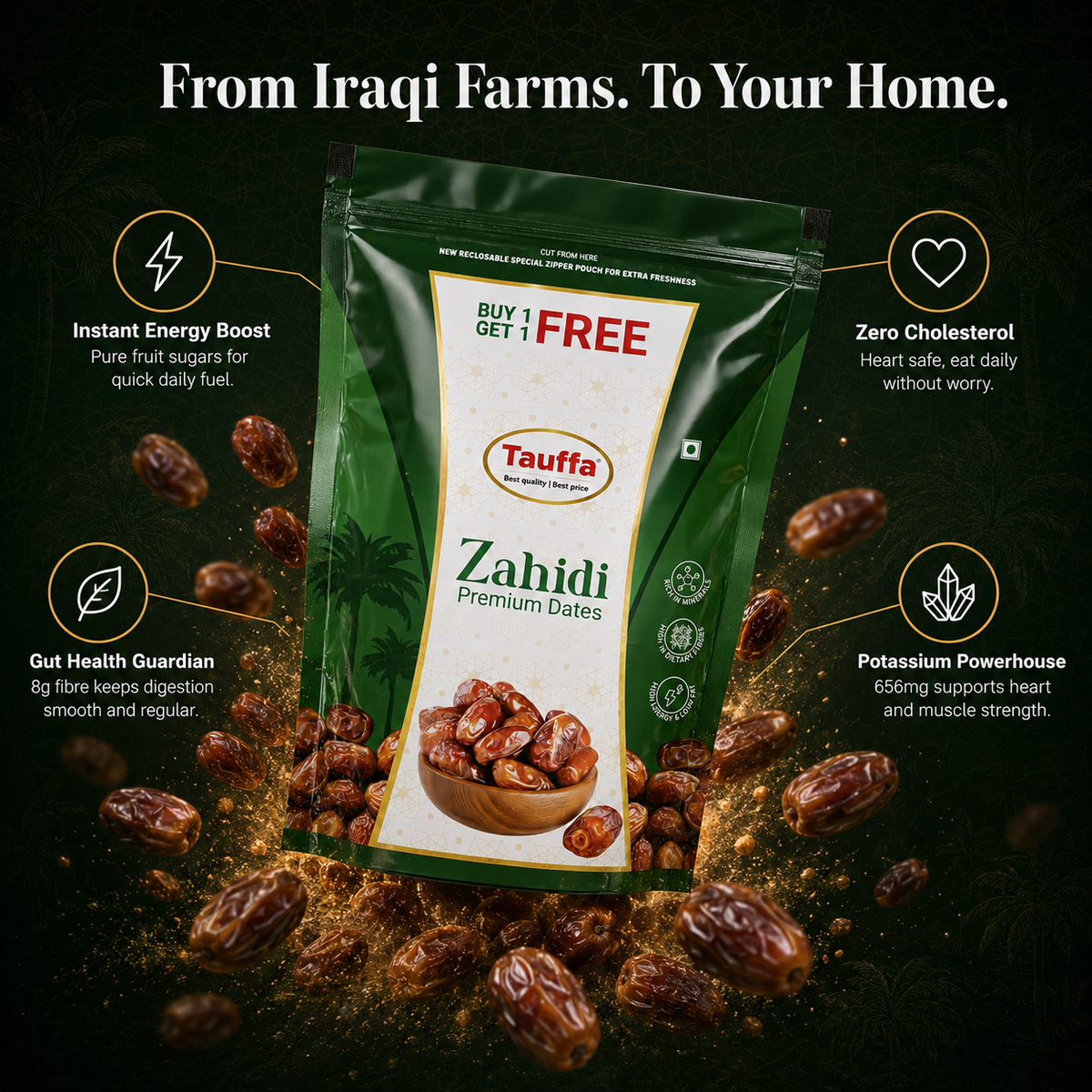 Premium Zahidi Dates BOGO Pack – 1 Kg