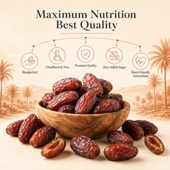Nut n Berry Mabroom Dates 500g | Premium Saudi Arabia Khajoor | Firm, Chewy Khajur, No Added Sugar or Preservatives