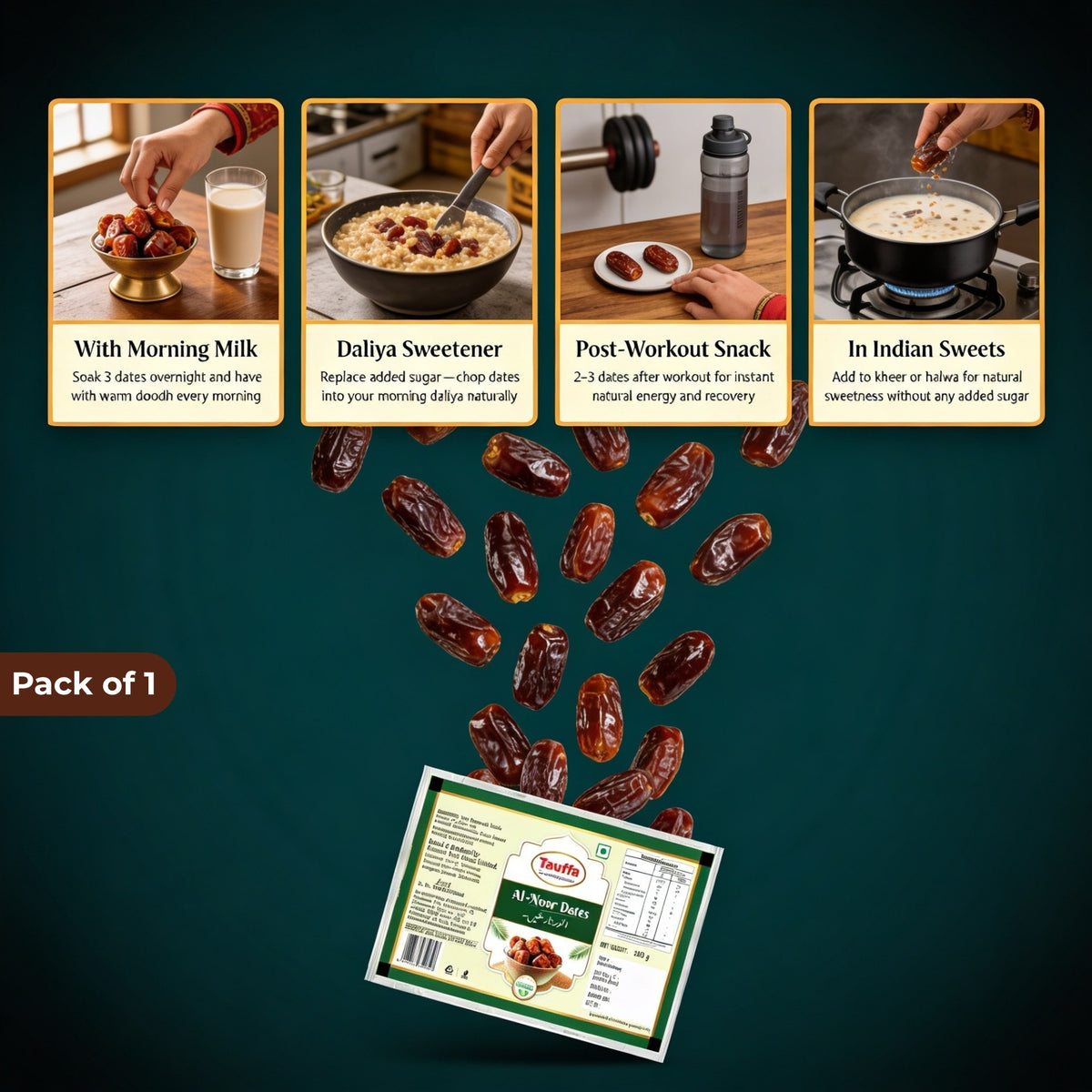 Al-Noor Dates 500g | Premium Iraqi Khajoor with Seeds