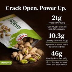 Tauffa American Pistachios Roasted & Salted - 250g Pack | Crunchy, Rich in Protein and Fiber | Perfect Snack for Energy Boost, Heart-healthy, High in Antioxidants