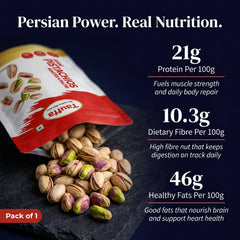 Tauffa Irani Pistachios Roasted & Salted 250g | Crunchy, Rich in Protein and Fiber, Perfect Snack for Energy Boost | Heart-healthy, High in Antioxidants, Ideal for Snacking