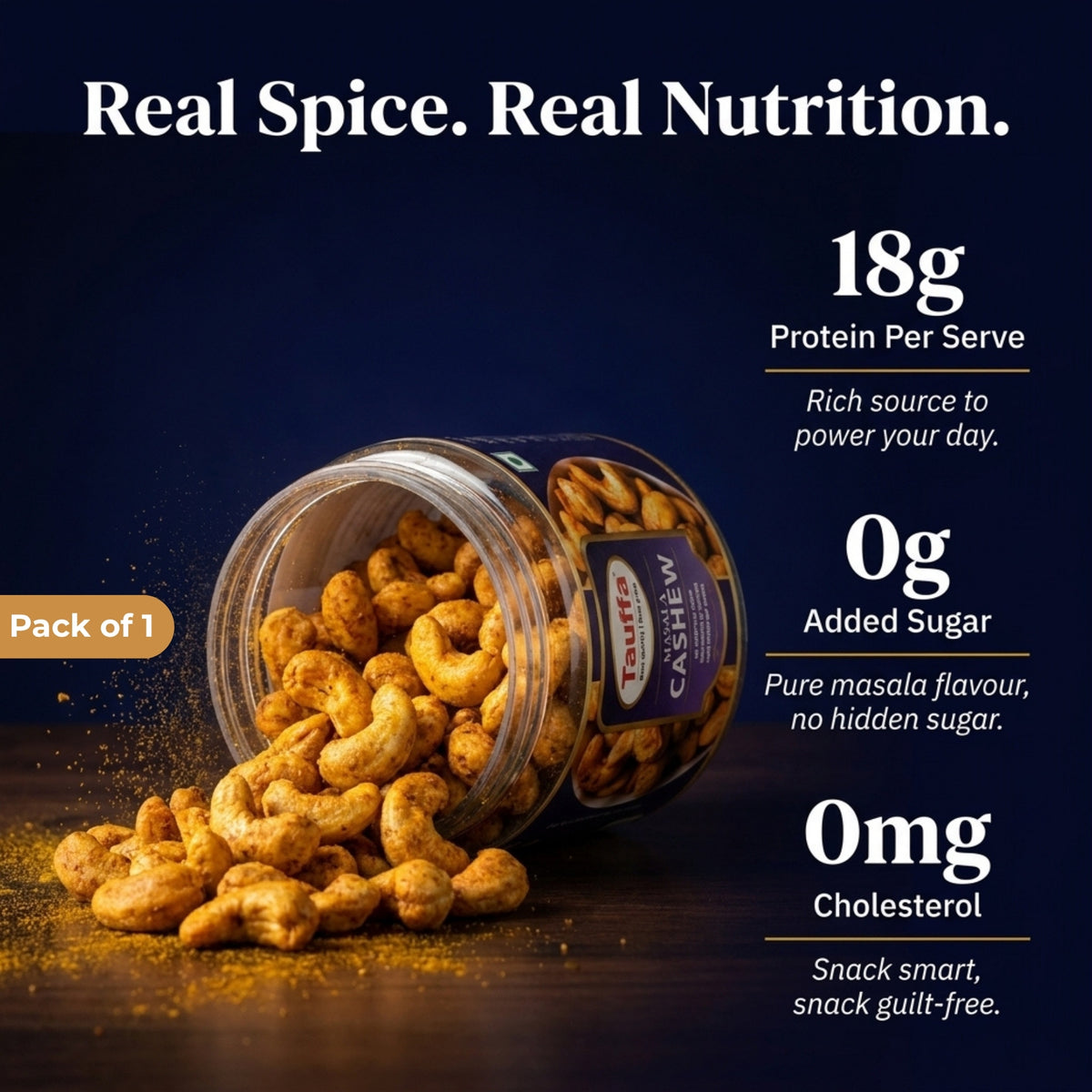 Masala Cashews 250g | Roasted Whole Kaju with Desi Masala