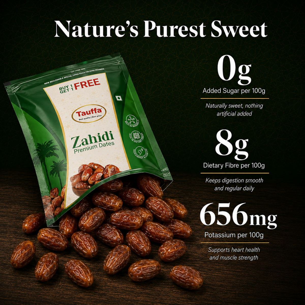 Premium Zahidi Dates BOGO Pack – 1 Kg