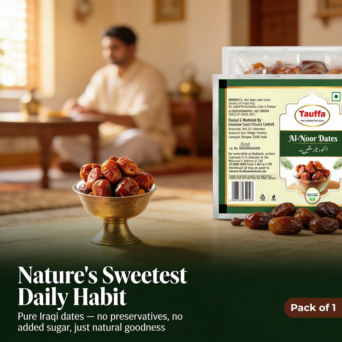 Al-Noor Dates 500g | Premium Iraqi Khajoor with Seeds