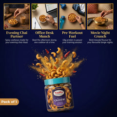 Tauffa Masala Cashews 250g | Roasted Whole Kaju with Desi Masala | Crunchy Spicy Kaaju Nuts | Ready-to-Eat | No Added Oil or Colours
