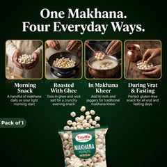 Tauffa Premium Mithila Makhana 250g | Plain Raw Phool Makhana | Lotus Seeds Foxnuts | Hand-Picked Lotus Puffs | Fit for Vrat, Fasting & Prasadam
