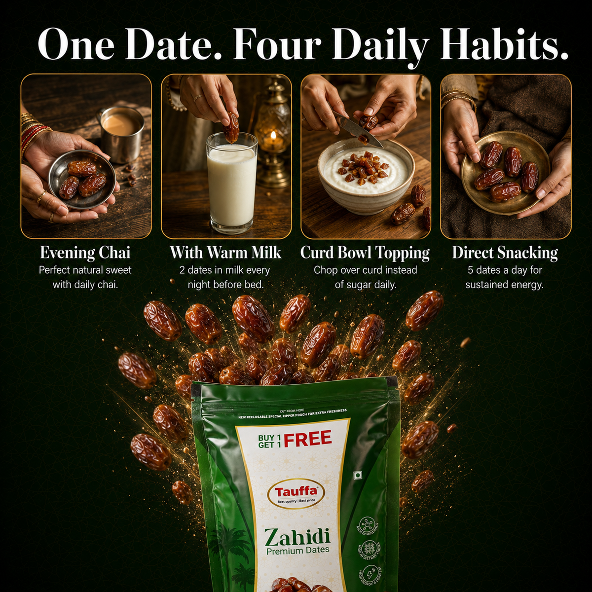 Premium Zahidi Dates BOGO Pack – 1 Kg
