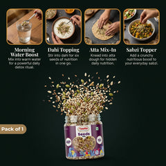 Tauffa Premium Seeds Mix 250g | Healthy Seed Blend with Sunflower, Pumpkin & Flax Seeds | High Protein & Fiber Snack | Omega 3 Rich Superfood for Diet & Fitness