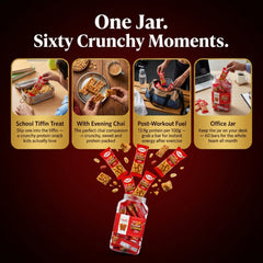 Tauffa Peanut Chikki Jar 60 Pieces (18g Each) | Traditional Groundnut & Jaggery Snack | Protein Rich Peanut Brittle | No Added Preservatives or Colours