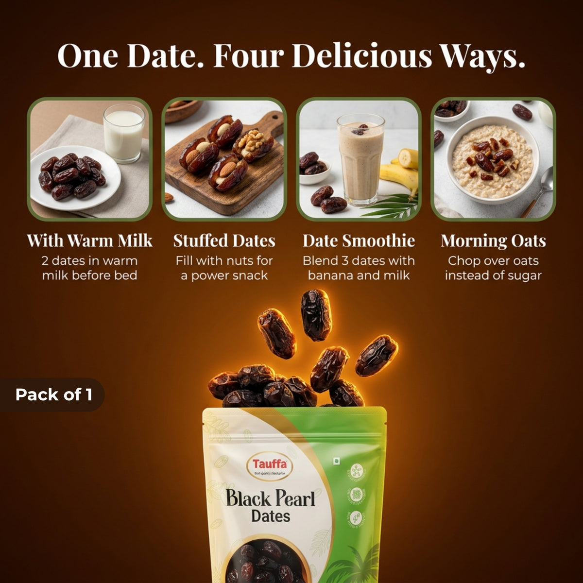 Premium Black Pearl Dates 500G | Naturally Sweet, No Added Sugar