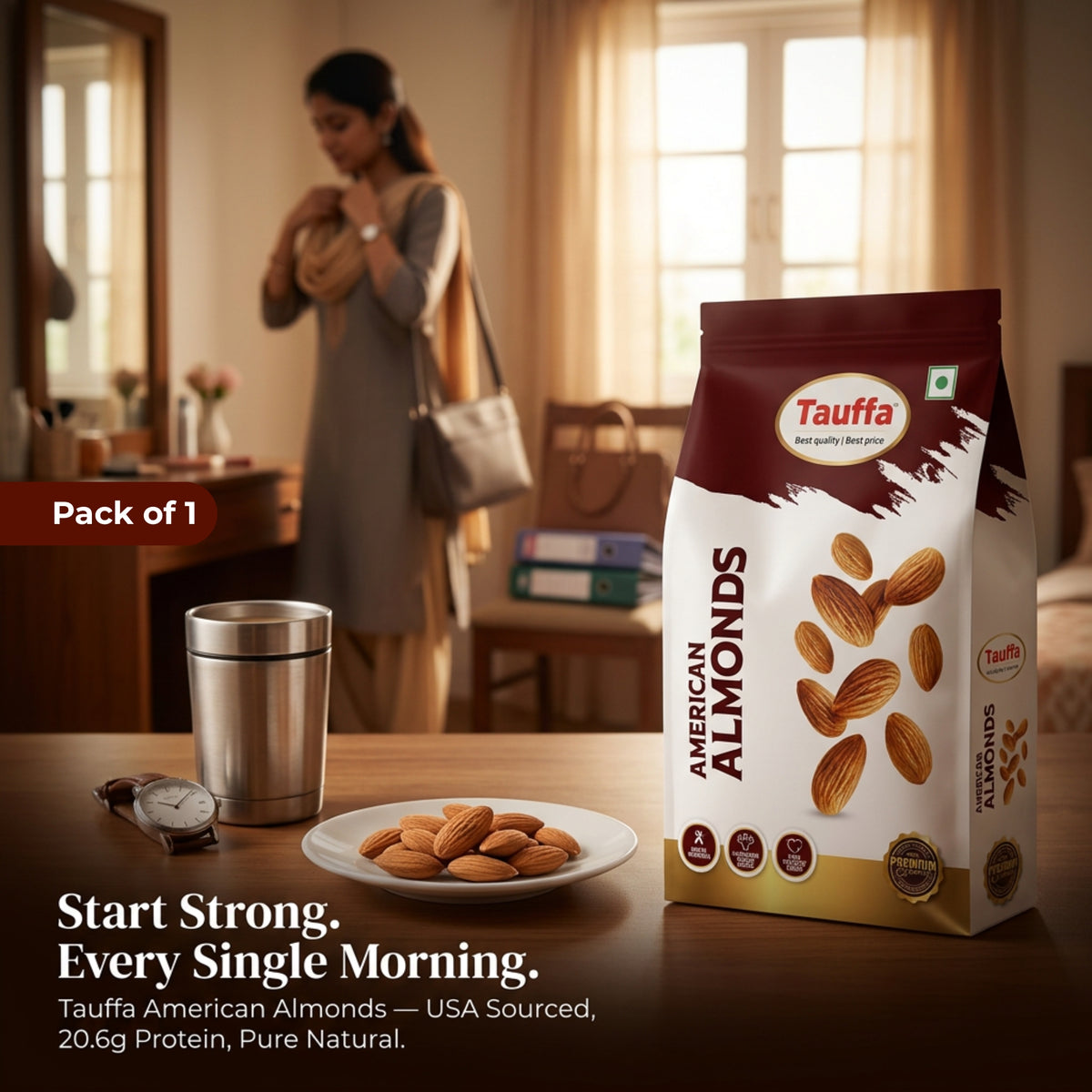 Premium American Almonds 250g | Whole & Crunchy California Badam