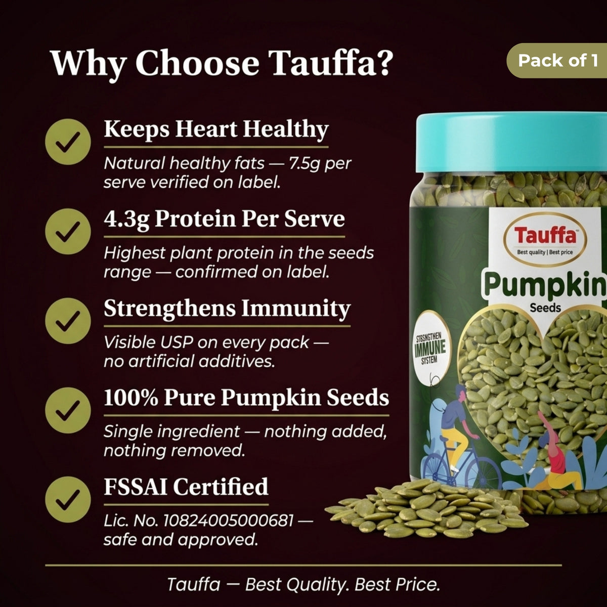 Premium Raw Pumpkin Seeds 250g | AAA Grade Kaddu Beej