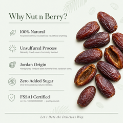 Nut n Berry Medjool Dates 500g | Jumbo Size Jordan Khajoor | Soft Chewy Caramel Khajur, No Added Sugar