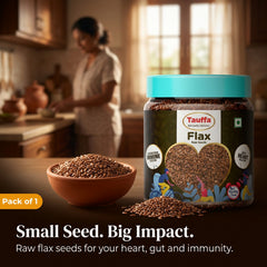 Tauffa Flax Seeds 250g | Omega 3 Rich Superfood Seeds | High Fiber & Protein | Gluten Free Vegan Seeds for Smoothies, Salads, Baking & Daily Nutrition