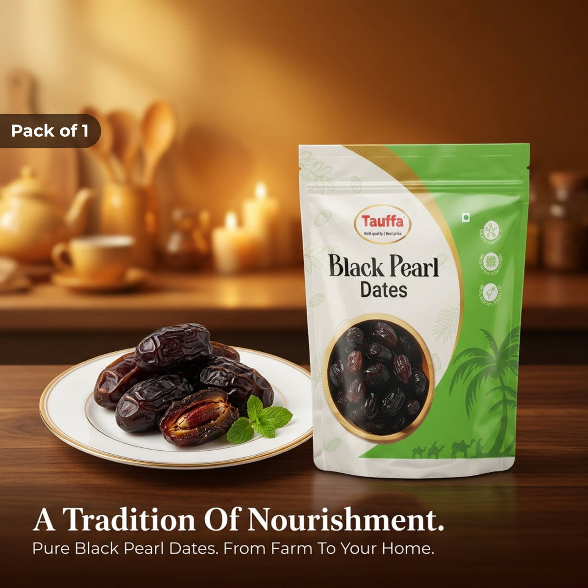 Premium Black Pearl Dates 500G | Naturally Sweet, No Added Sugar