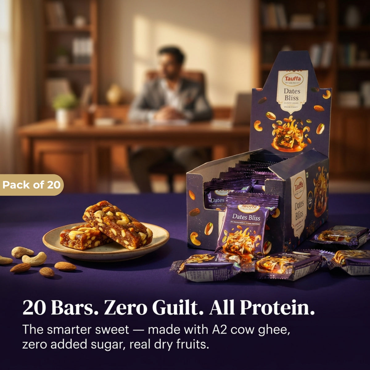 Date Bliss | Dates Barfi Bites with Dates, Almonds, Cashews & Pistachios