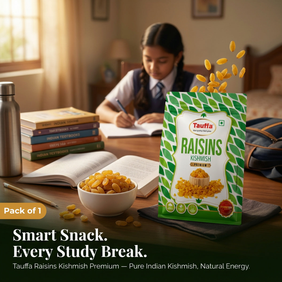 Premium Green Seedless Raisins 250g | Naturally Sweet & Juicy Kishmish