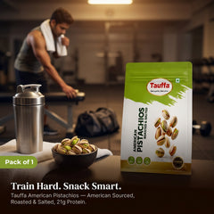Tauffa American Pistachios Roasted & Salted - 250g Pack | Crunchy, Rich in Protein and Fiber | Perfect Snack for Energy Boost, Heart-healthy, High in Antioxidants