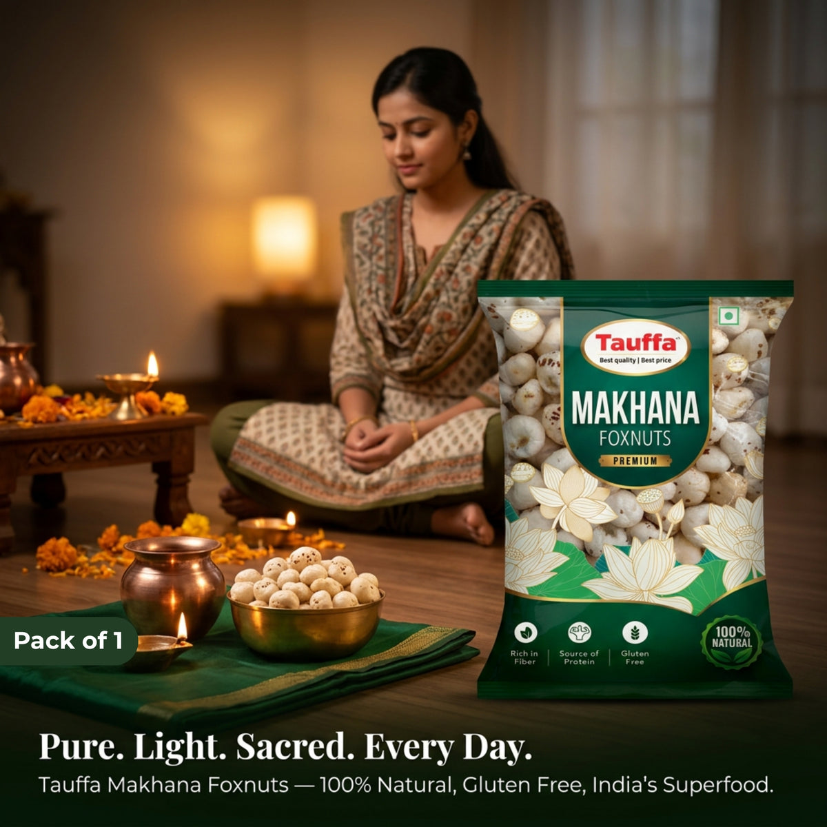 Premium Mithila Makhana 250g | Plain Raw Phool Makhana