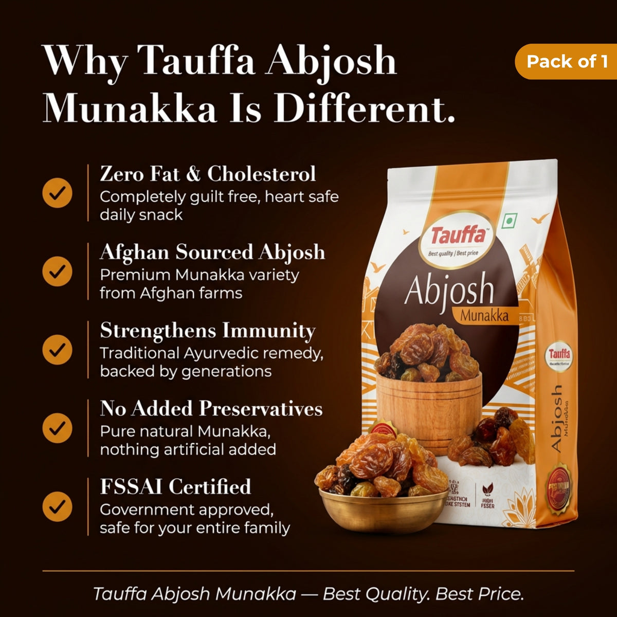 Premium Abjosh Munakka 250g | Large Raisins with Seeds