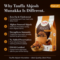 Tauffa Premium Abjosh Munakka 250g | Large Raisins with Seeds | Afghani Kishmish | High in Iron | Naturally Sweet Ayurvedic Dry Fruit | No Added Sugar