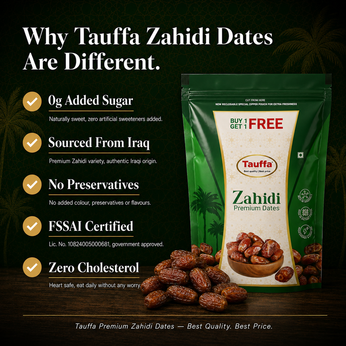 Premium Zahidi Dates BOGO Pack – 1 Kg