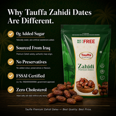 Tauffa Premium Zahidi Dates BOGO Pack – 1 Kg, Naturally Sweet Dates, Rich in Fiber & Essential Minerals, No Added Sugar, Healthy Daily Snack