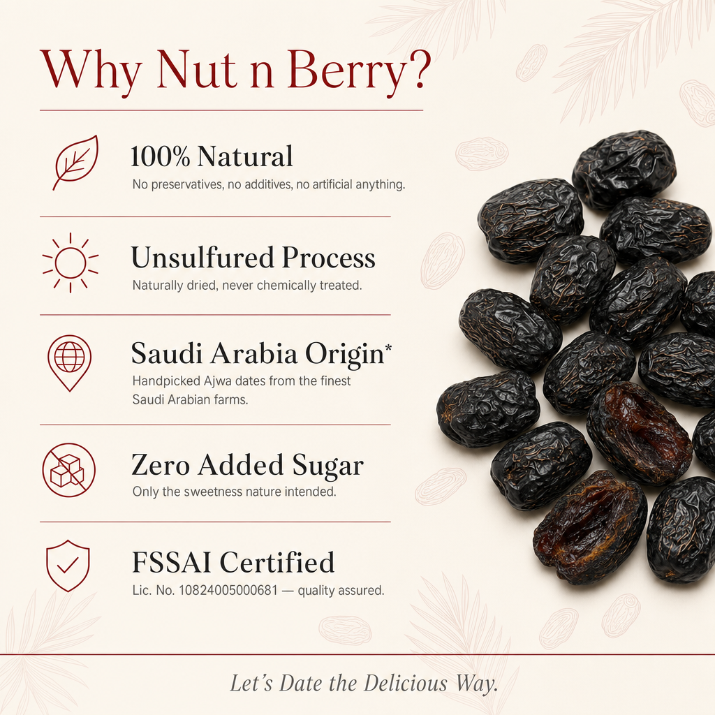 Ajwa Dates 500g | Authentic Saudi Arabia Khajoor