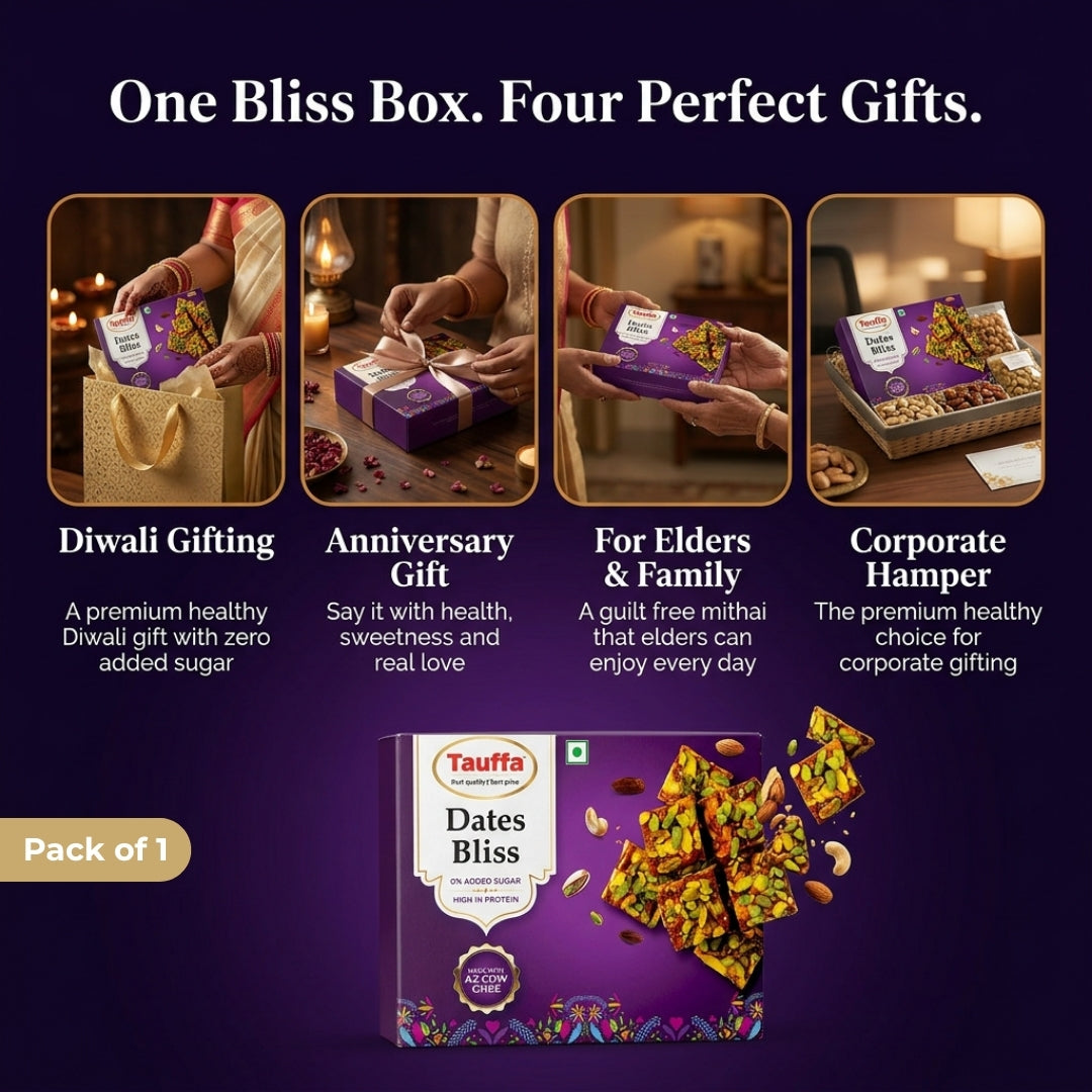 Date Bliss 200g | Dates Barfi Bites with Almonds, Cashews & Pistachios