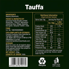 Tauffa Premium Green Seedless Raisins 250g | Naturally Sweet & Juicy Kishmish | High in Iron | No Added Sugar | Healthy Kismis Snack