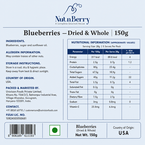 Dried Blueberries | Naturally Antioxidant-Rich