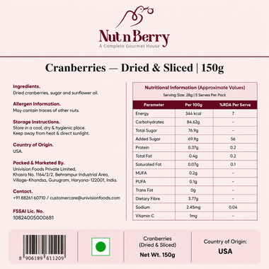 Dried Cranberries | Naturally Antioxidant-Rich