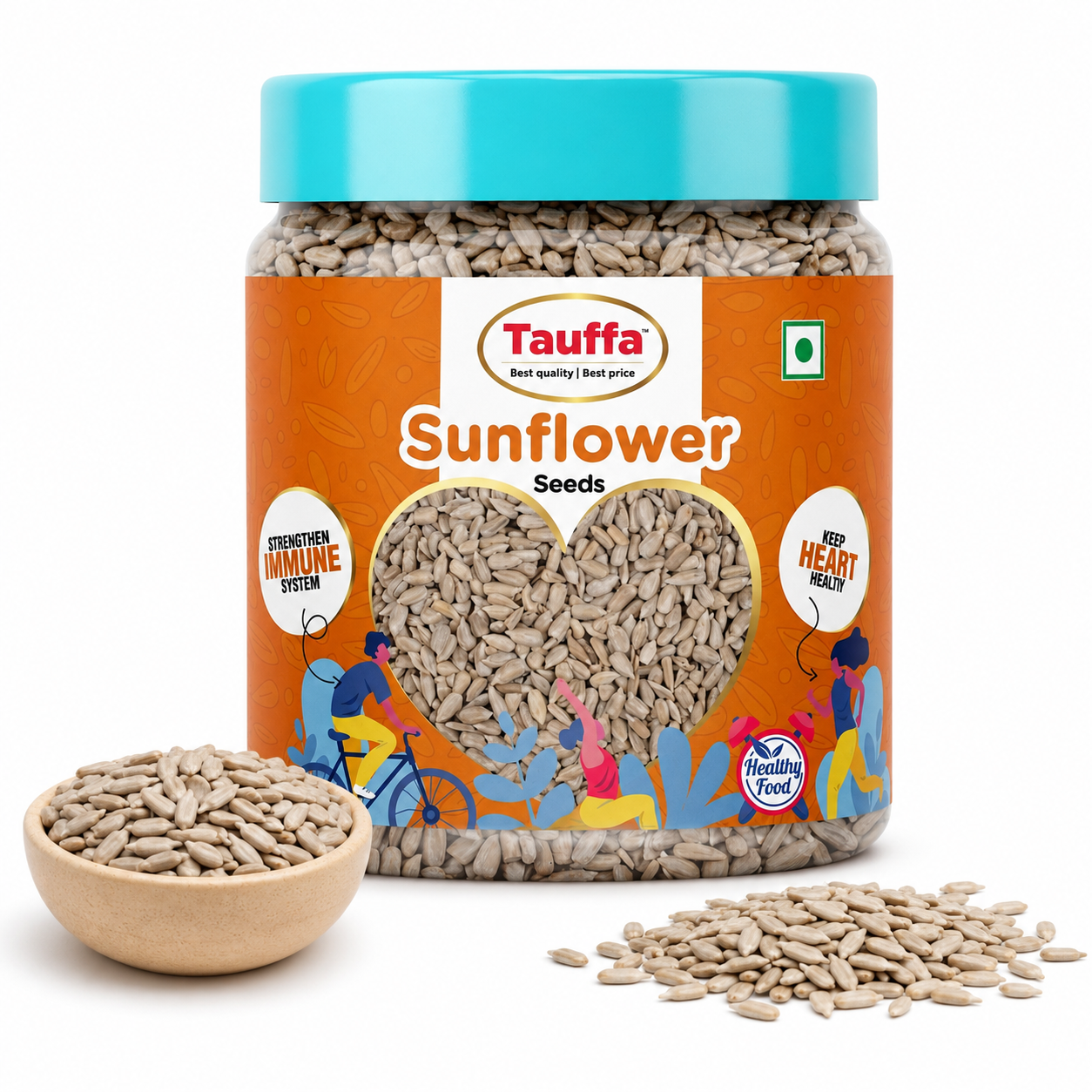 Tauffa Sunflower Seeds 250g | Roasted Healthy Snack | High Protein & Fiber Seeds | Gluten Free Superfood | Ready-to-Eat for Fitness, Diet & Everyday Snacking